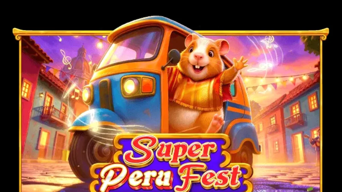 Cena vibrante do jogo Super Peru Fest com elementos culturais e musicais